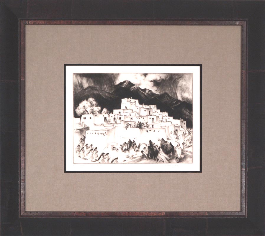 Ceremonial Day At Taos, A Drypoint By Gene Kloss